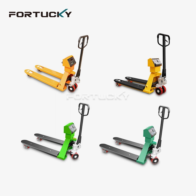 Manual pallet truck with weighing scale